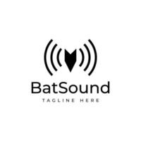 bat sound for echolocation logo design vector