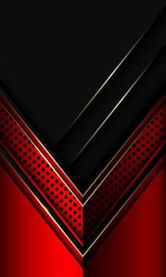 Abstract gold light line red metallic arrow direction circle mesh on grey shadow design modern luxury futuristic technology background