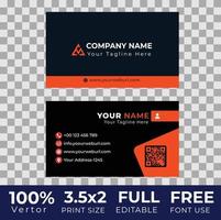 Orange and Black Color Visiting Card Template vector