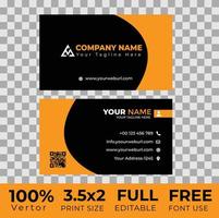 Orange shape Black Card White Text Visiting Card vector