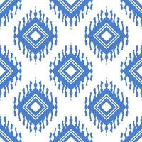 Light blue seamless pattern, ethnic style with diamond shape and color melts out of the shape. vector