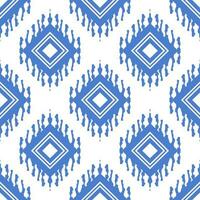 Light blue seamless pattern, ethnic style with diamond shape and color melts out of the shape. vector