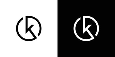 Modern and unique K initial circle logo design abstract vector