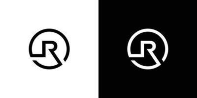 resumen de diseño de logotipo de círculo inicial r moderno y único vector