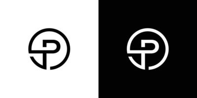 resumen de diseño de logotipo de círculo inicial p moderno y único vector