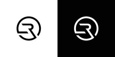 Modern and unique R initial circle logo design abstract vector