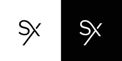 resumen de diseño de logotipo inicial sx moderno y único vector