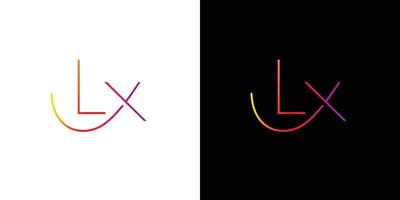 Modern, minimalist and colorful LX initials logo design vector