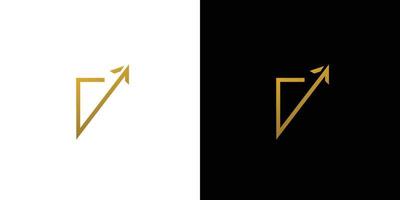 The initial letter V logo design combination of modern and sophisticated arrow symbols vector