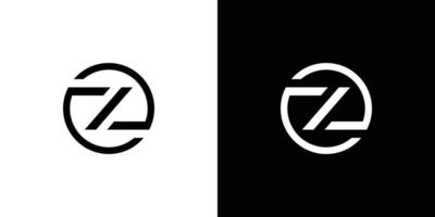 resumen de diseño de logotipo de círculo inicial z moderno y único vector