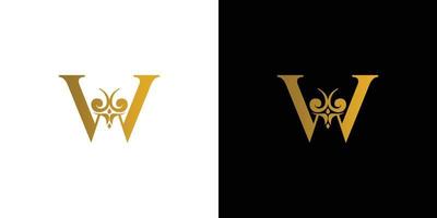 diseño de logotipo de iniciales de letra w de lujo y único vector