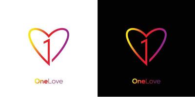 Modern and charming one love logo design vector