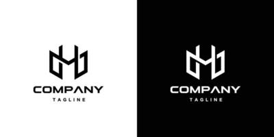 Cool and modern MH logo design vector