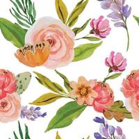 watercolor flower pattern fabric vector