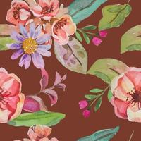 watercolor flower pattern fabric vector