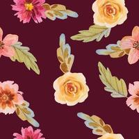 watercolor flower pattern fabric vector