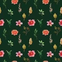 watercolor flower pattern fabric vector