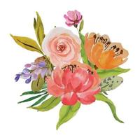 watercolor flower bouquet vector