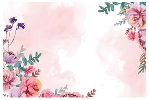 watercolor flower background frame vector