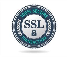 Ilustración de vector de icono seguro de protección SSL aislado sobre fondo blanco