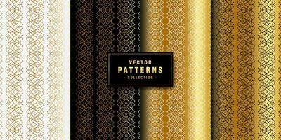 Set of luxury pattern collection vector