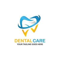 Ilustración de vector de diseño de logotipo de cuidado dental. logotipo dental. logotipo de ortodoncia