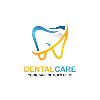 Ilustración de vector de diseño de logotipo de cuidado dental. logotipo dental. logotipo de ortodoncia