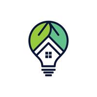 Bulb Home Leaf Nature Simple Logo vector