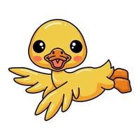 Cute little duck cartoon posing vector