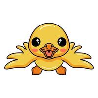 Cute little duck cartoon posing vector