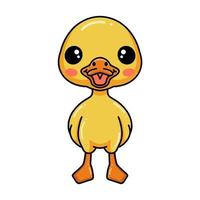 Cute little duck cartoon standing vector