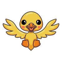 Cute little duck cartoon posing vector