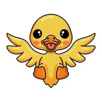 Cute little duck cartoon posing vector