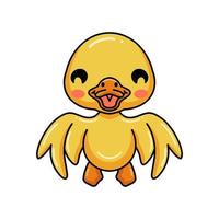 Cute little duck cartoon standing vector