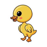 lindo patito de dibujos animados de pie vector