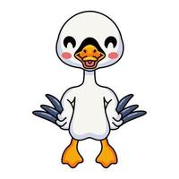 Cute little goose cartoon standing vector