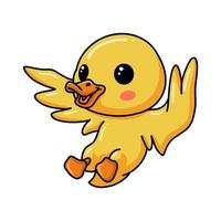 Cute little duck cartoon posing vector