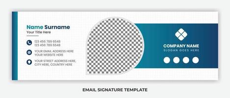 Minimalist email signature template design or email footer and personal social media cover vector