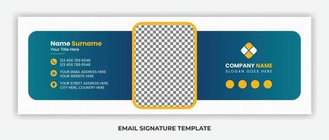 Minimalist email signature template design or email footer and personal social media cover vector