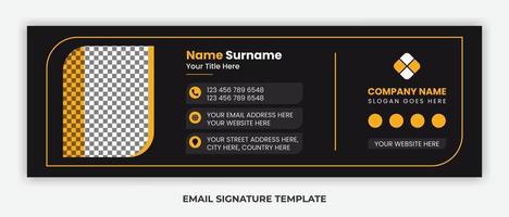 Minimalist email signature template design or email footer and personal social media cover vector