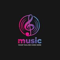 Music gradient logo design vector