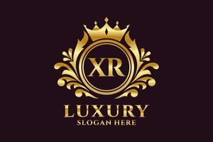 Initial XR Letter Royal Luxury Logo template in vector art for luxurious branding projects and other vector illustration.