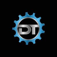Letter DT Gear Modern Creative Logo vector