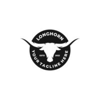 Longhorn simple flat logo design vector