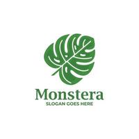 Monstera logo design vector. Monstera leaf logo vector