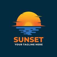 Sunset logo design vector