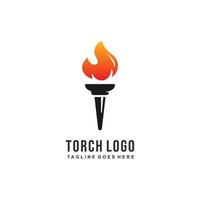 vector de diseño de logotipo de antorcha