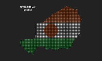 Halftone Dotted Flag Map of Niger Vector Illustration