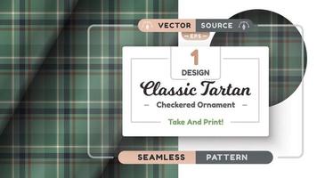 Military Tartan seamless pattern, military texture, checkered scottish fabric vector