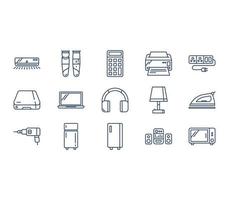 Home appliances icon set vector